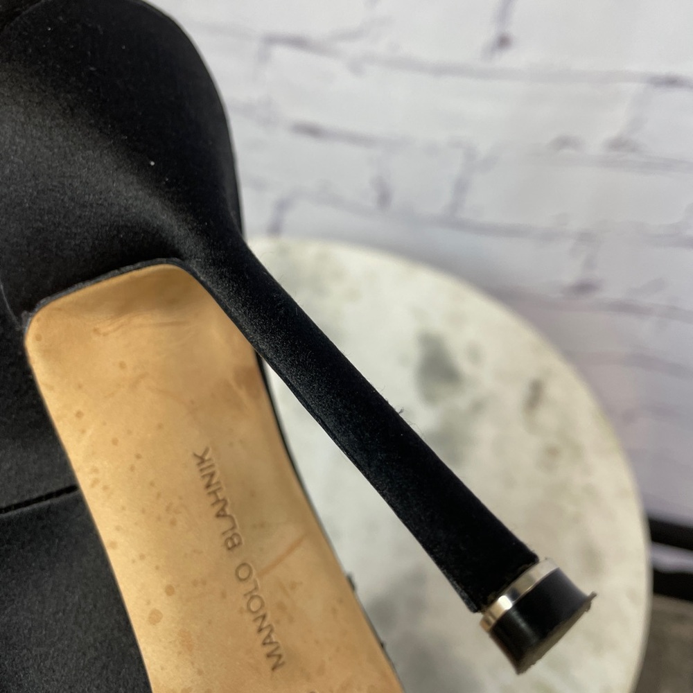 Manolo Blahnik Black Heels with Crystal Buckle - Picture 11 of 12